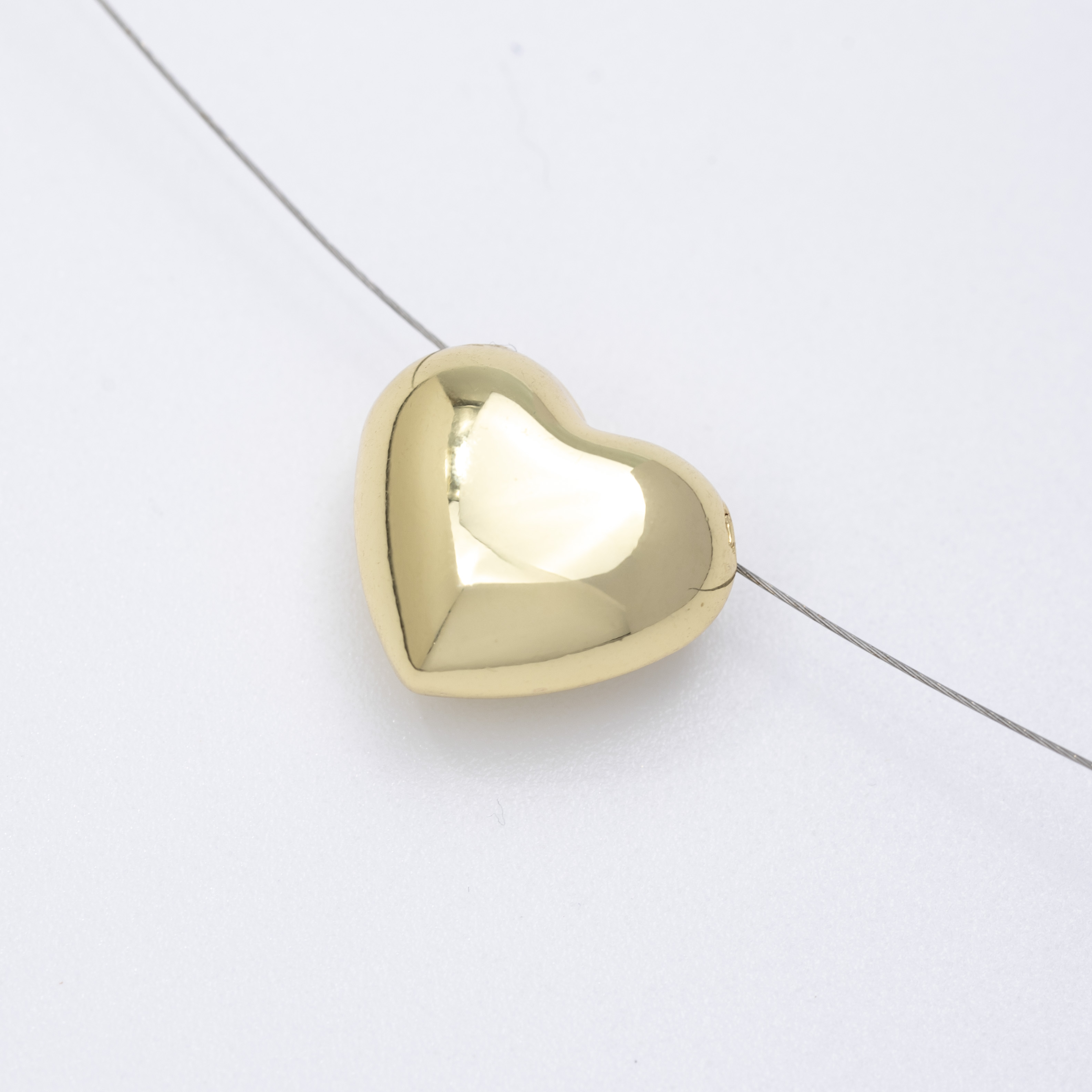 19496 Gold Puffy Heart Charm
